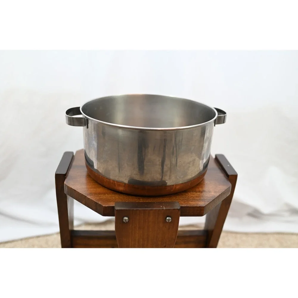 Revere Ware Copper Clad Bottom Stainless Steel Stock Pot 9.25 Inch Wide No Lid
